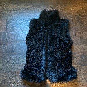 Reverseable faux fur Bebe Vest - XS black